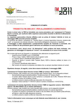 Aggiornamenti Progetto SMS