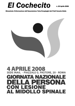 Cochecito - 2008 N. 20 - APRILE - Associazione Tetra Paraplegici fvg