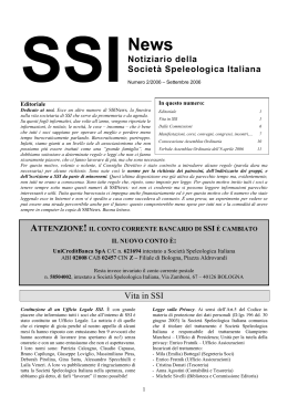 SSI News 2006 n° 2 - Società Speleologica Italiana