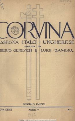 Corvina - ns Anno 5. No. 1. (Gennaio 1942.)