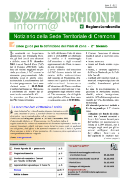 Notiziario della Sede Territoriale di Cremona