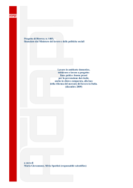 Lavoro in ambiente domestico, telelavoro e lavoro a progetto: linee