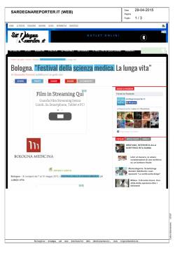 Sardegna_Reporter_29_04_15 - Bologna Medicina, il Festival della