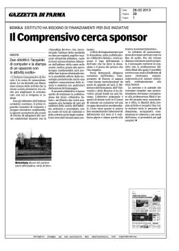 Il comprensivo cerca sponsor - Consulta dei Presidenti di Consiglio