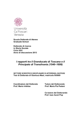I rapporti tra il Granducato di Toscana e il Principato