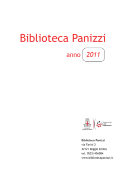 Scarica il Pdf del Report 2011 - Biblioteca Panizzi