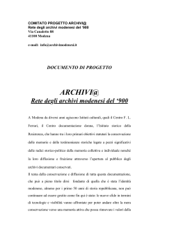 Testo integrale del progetto
