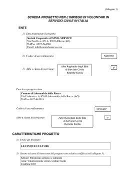 scheda progetto per l`impiego di volontari in