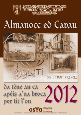 Calendario 2012 - O o . Associazione Torre di Cavau Onlus . o O