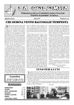 La Colomba - Comunit&agrave; degli Italiani &ldquo;Dante Alighieri&rdquo;
