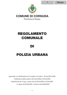 regolamento comunale di polizia urbana
