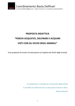 Scarica il dossier del progetto "Parchi acquatici, delfinari