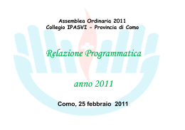 Relazione programmatica 2011 del Presidente