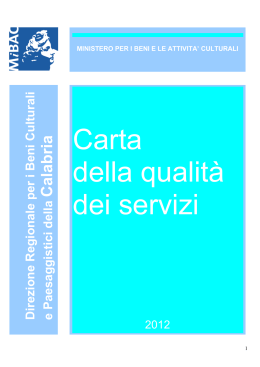 Carta della qualità dei servizi - Segretariato Regionale Beni