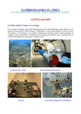 il corso di laurea in fisica