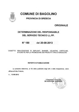 LLPP determinazione n. 180 del 20.08.2013