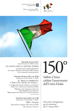Sabbio Chiese celebra l`anniversario dell`Unità d`Italia