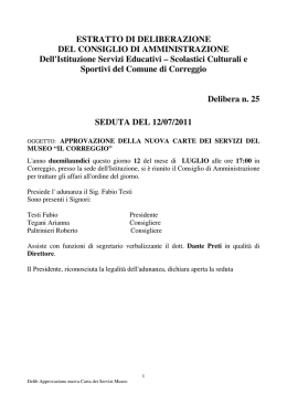 Carta dei servizi - Museo Il Correggio