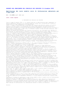 DECRETO DEL PRESIDENTE DEL CONSIGLIO DEI