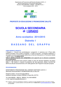 Progetti 2014-2015 SEPS per le scuole superiori di 1° grado