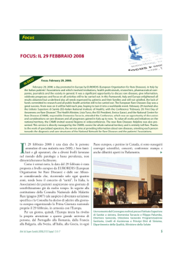 focus: il 29 febbraio 2008 - Istituto Superiore di Sanità