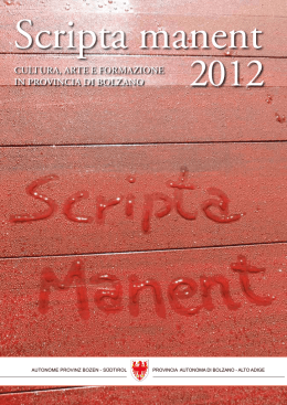 Scripta manent 2012 - Autonome Provinz Bozen