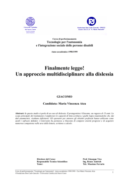 Corso Perfezionamento "Tecnologie per l`Autonomia