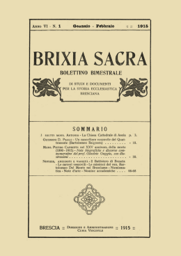 n. 1 - Brixia Sacra