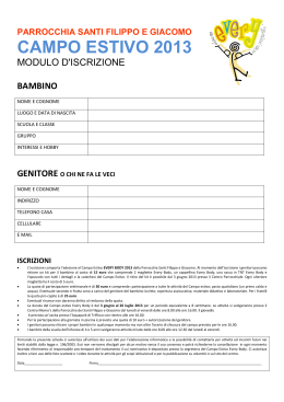 campo estivo 2013 - Parrocchia Santi Filippo e Giacomo