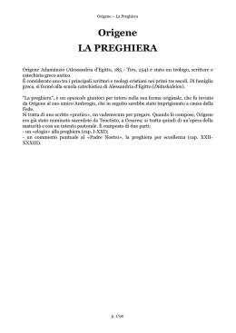 Origene LA PREGHIERA