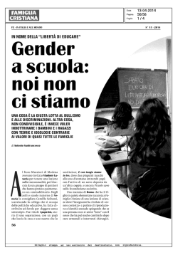 Gender a scuola: noi non ci stiamo