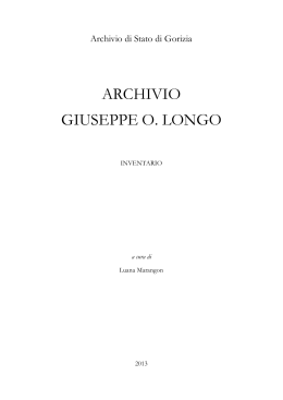 Inventario dell`archivio - Soprintendenza archivistica del Friuli