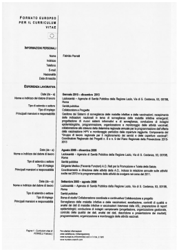 FORMATO EUROPEO PER iL CURRICULUM VITAE