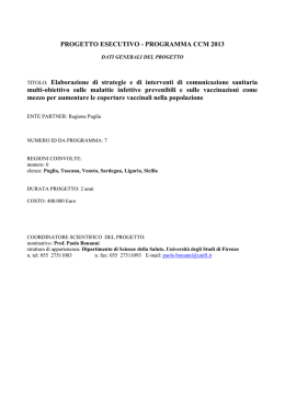 Il testo del progetto