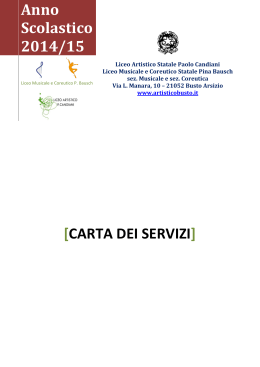 Carta dei Servizi - Sistema Gestione Qualità