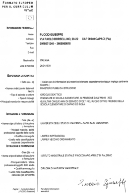 Curriculum vitae - Comune di Capaci