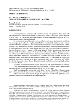 La cristologia paolina nella spiritualit&agrave; di san Vincenzo Pallotti