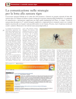 La comunicazione nelle strategie per la lotta alla zanzara tigre