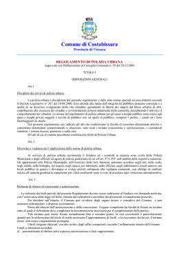 regolamento di polizia urbana
