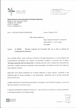 Nota Dipartimento Salute Mentale