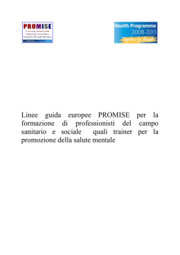 Linee guida europee PROMISE per la formazione di professionisti
