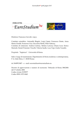 Eurostudium3w aprile-giugno 2015 Direttore: Francesco Gui (dir