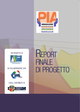 Report finale Progetto P.I.A. Immigrazione( FONTE