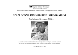 Dati Spazi donne immigrate e loro bambini anno 2001