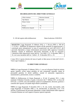 Il Direttore Amministrativo contribuisce al governo dell`Agenzia