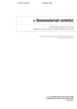 Nanomateriali sintetici (Riassunto)