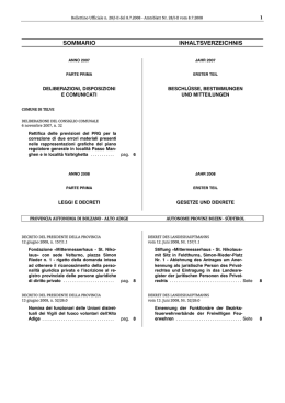 sommario inhaltsverzeichnis - Regione Autonoma Trentino