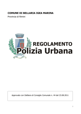 Regolamento di Polizia Urbana - Confcommercio Bellaria