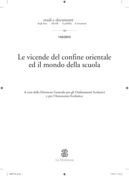 Le vicende del confine orientale ed il mondo della scuola
