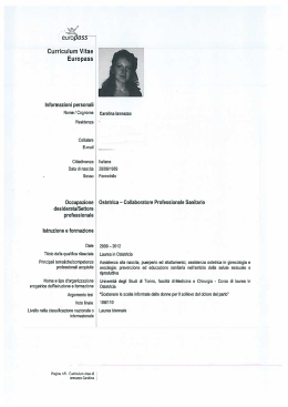 Curriculum Vitae Europass - Collegio Interprovinciale Ostetriche
